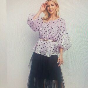 NEW SO PRETTY HEART
PRINTED ORGANZA BABYDOLL
TOP